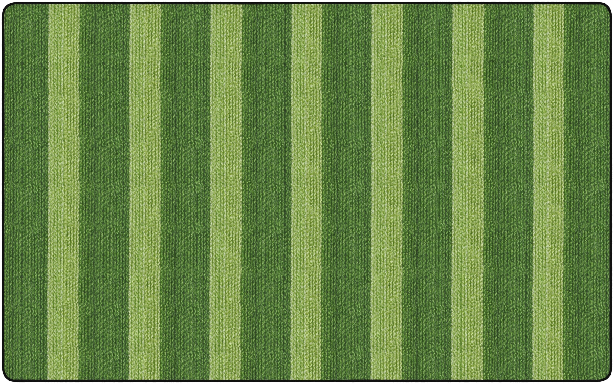 FA1007-44FS 7 ft. 6 x 12 Cozy Basketweave Stripe Classroom Rug, Green - Rectangle