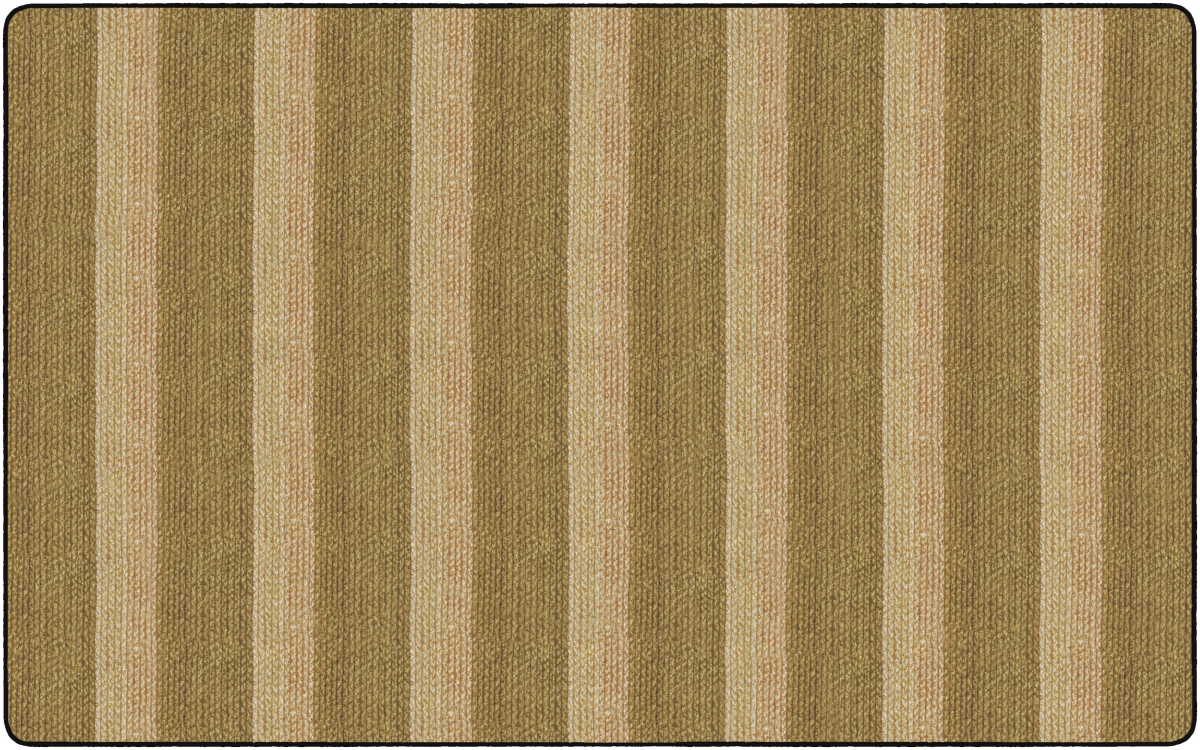 FA1008-44FS 7 ft. 6 x 12 Cozy Basketweave Stripe Classroom Rug, Natural - Rectangle