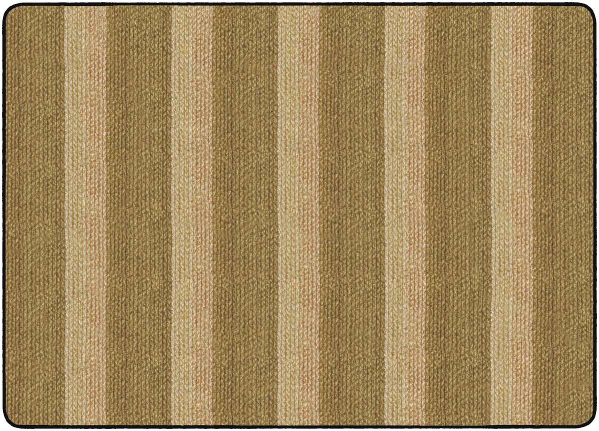 FA1008-32FS 6 x 8 ft. 4 Cozy Basketweave Stripe Classroom Rug, Natural - Rectangle