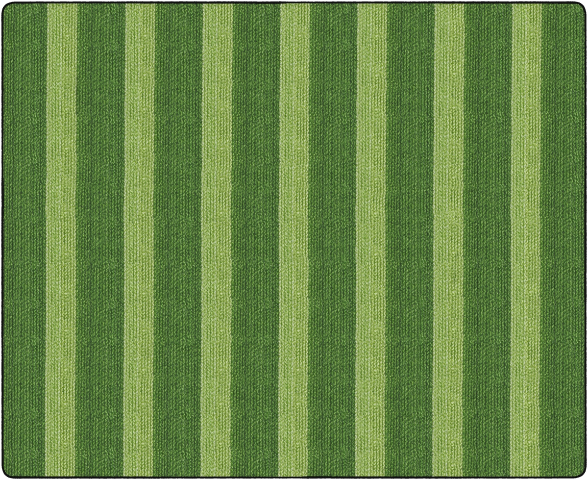 FA1007-58FS 10 ft. 6 x 13 ft. 2 Cozy Basketweave Stripe Classroom Rug, Green - Rectangle