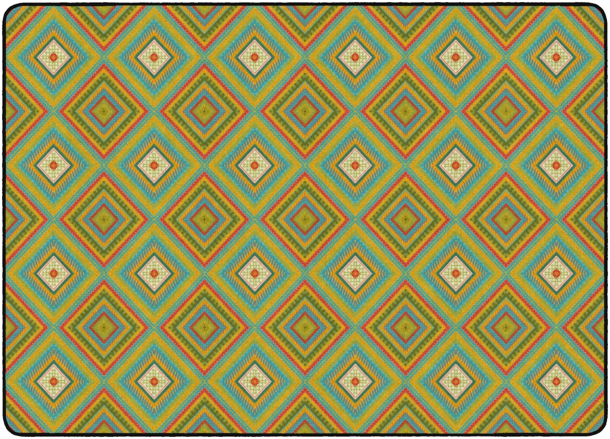 FA1011-32FS 6 x 8 ft. 4 Cozy Diamond Stitches Classroom Rug - Rectangle