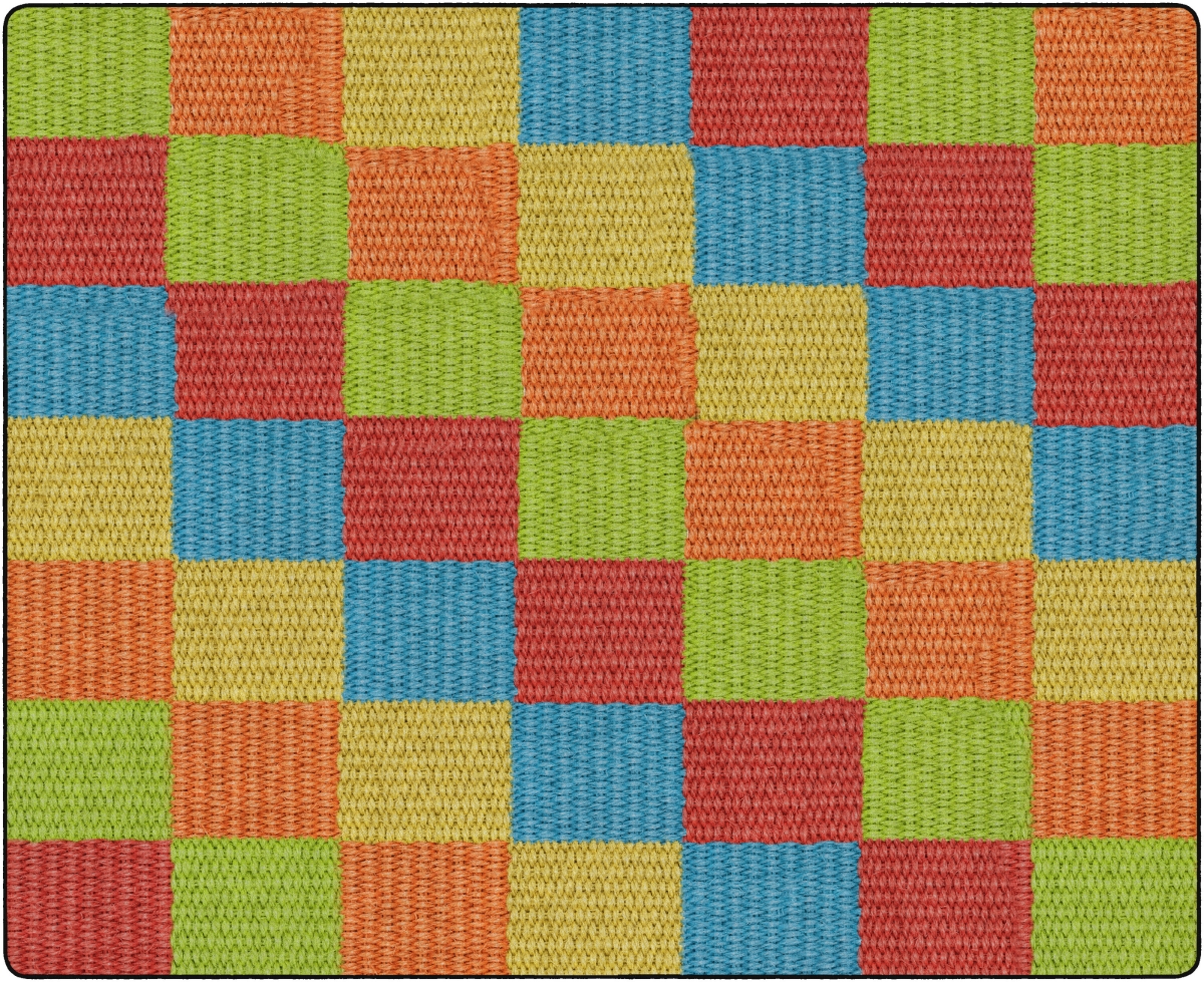 Picture of Flagship Carpets FA1009-58FS 10 ft. 6 x 13 ft. 2 Cozy Basketweave Blocks Classroom Rug&#44; Multicolor - Rectangle