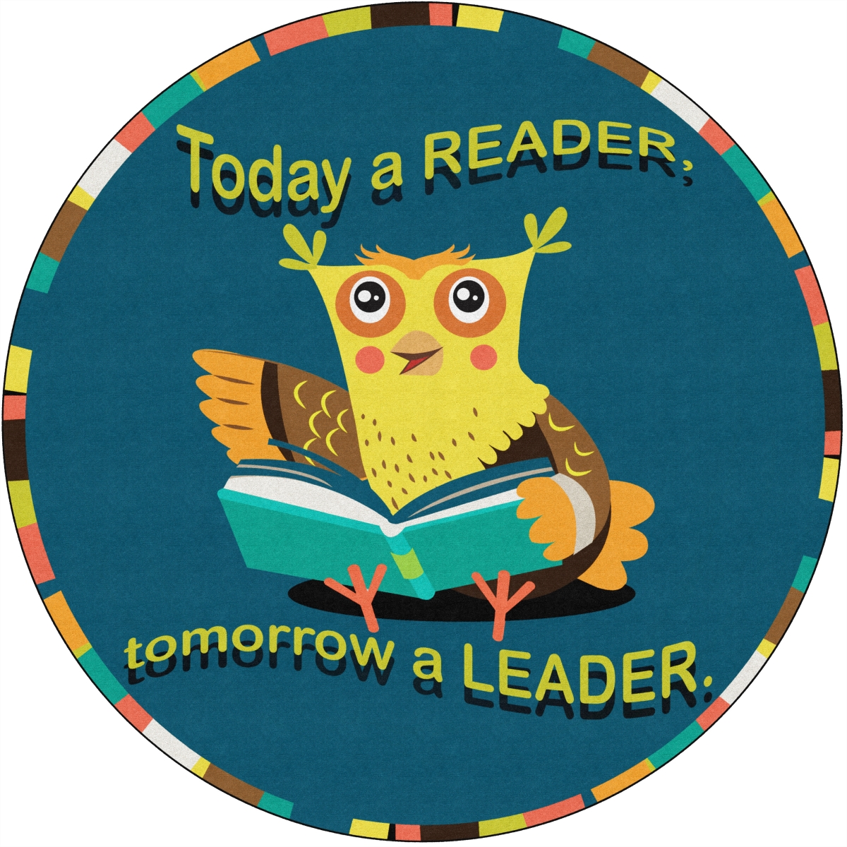 FE489-71A 12 ft. The Reader to Leader Rug - Round
