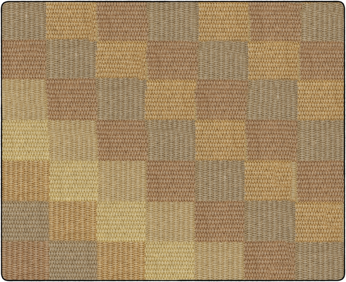 FA1010-58FS 10 ft. 6 x 13 ft. 2 Cozy Basketweave Blocks Classroom Rug, Natural - Rectangle