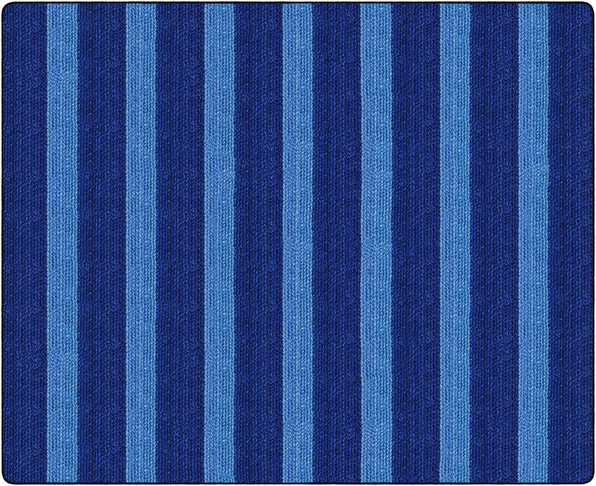 FA1006-58FS 10 ft. 6 x 13 ft. 2 Cozy Basketweave Stripe Classroom Rug, Blue - Rectangle