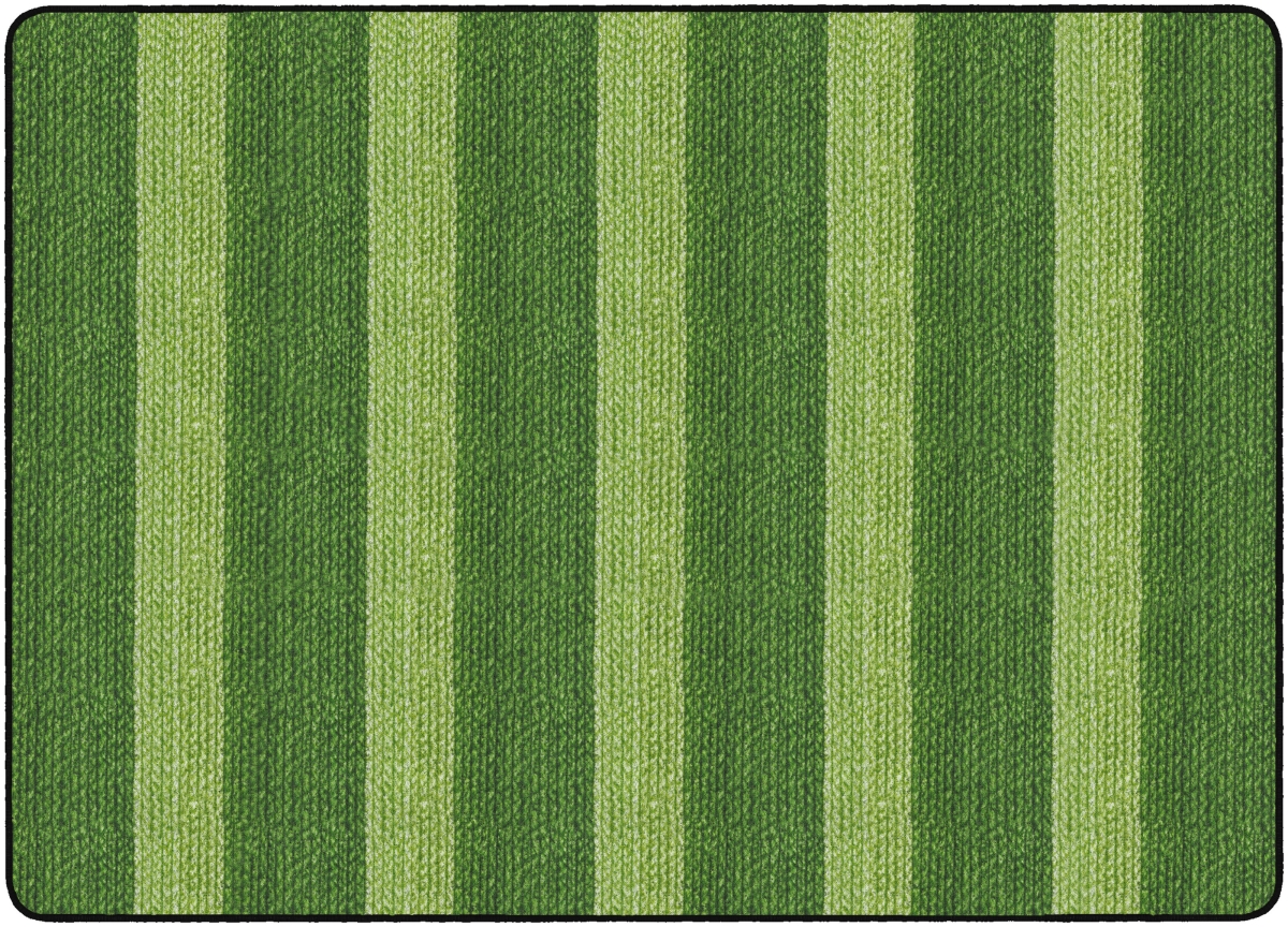 FA1007-32FS 6 x 8 ft. 4 Cozy Basketweave Stripe Classroom Rug, Green - Rectangle