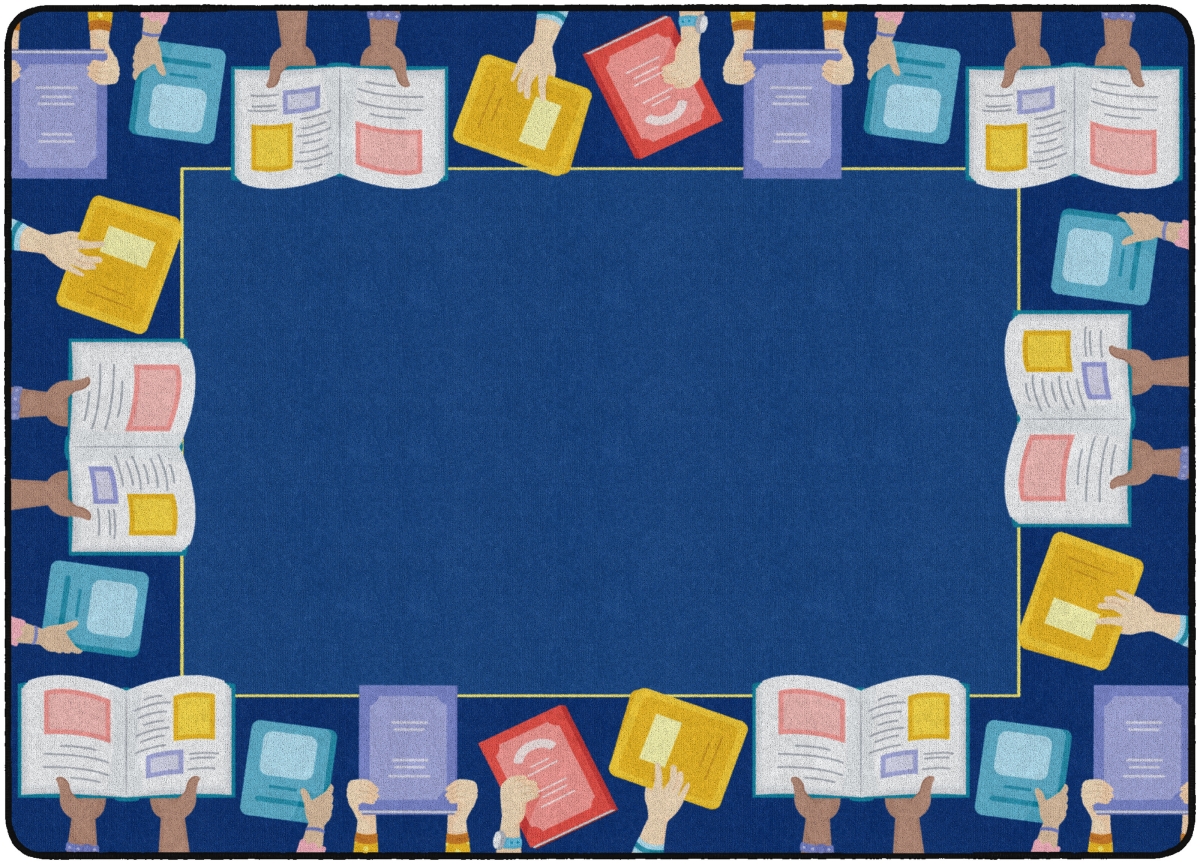 FE484-32A 6 x 8 ft. 4 The Book Border Rug - Rectangle