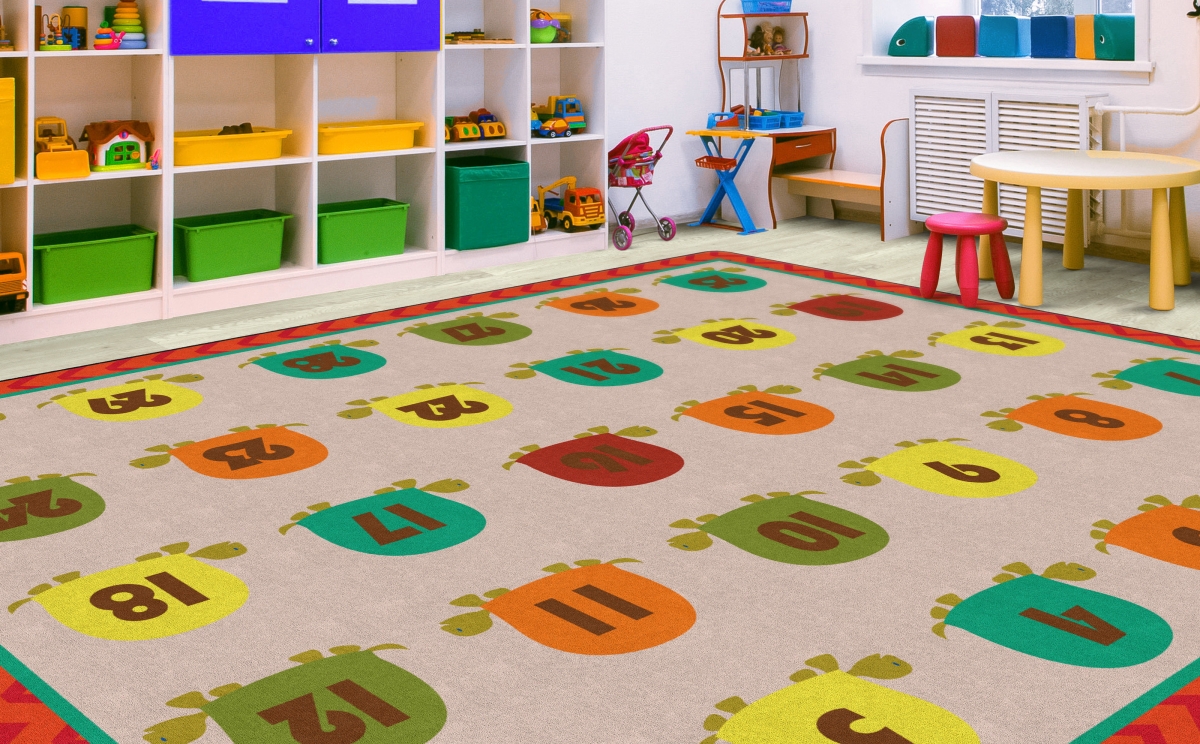 FE278-58A Counting Turtles Rectangle Rug - Seats 30 - 10 ft. 6 in. x 13 ft. 2 in.