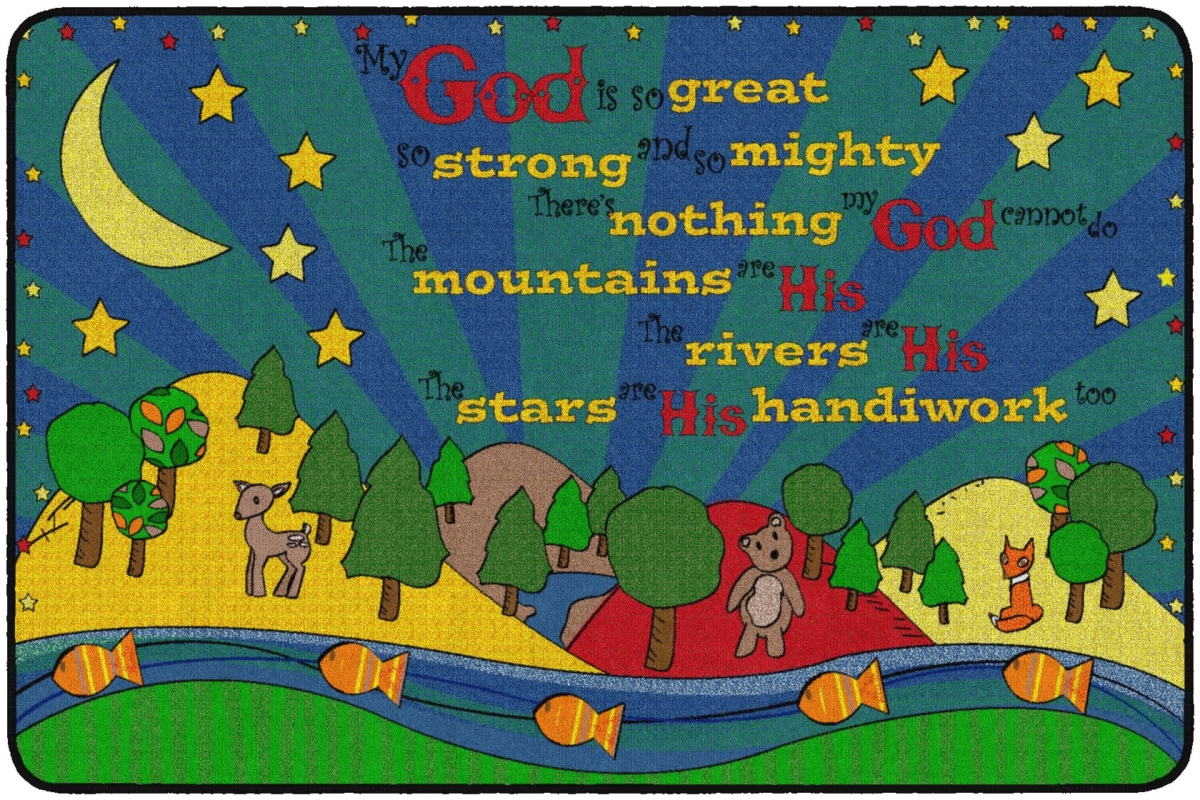 FE291-22A My God is So Great Rectangle Rug - 4 x 6 ft.