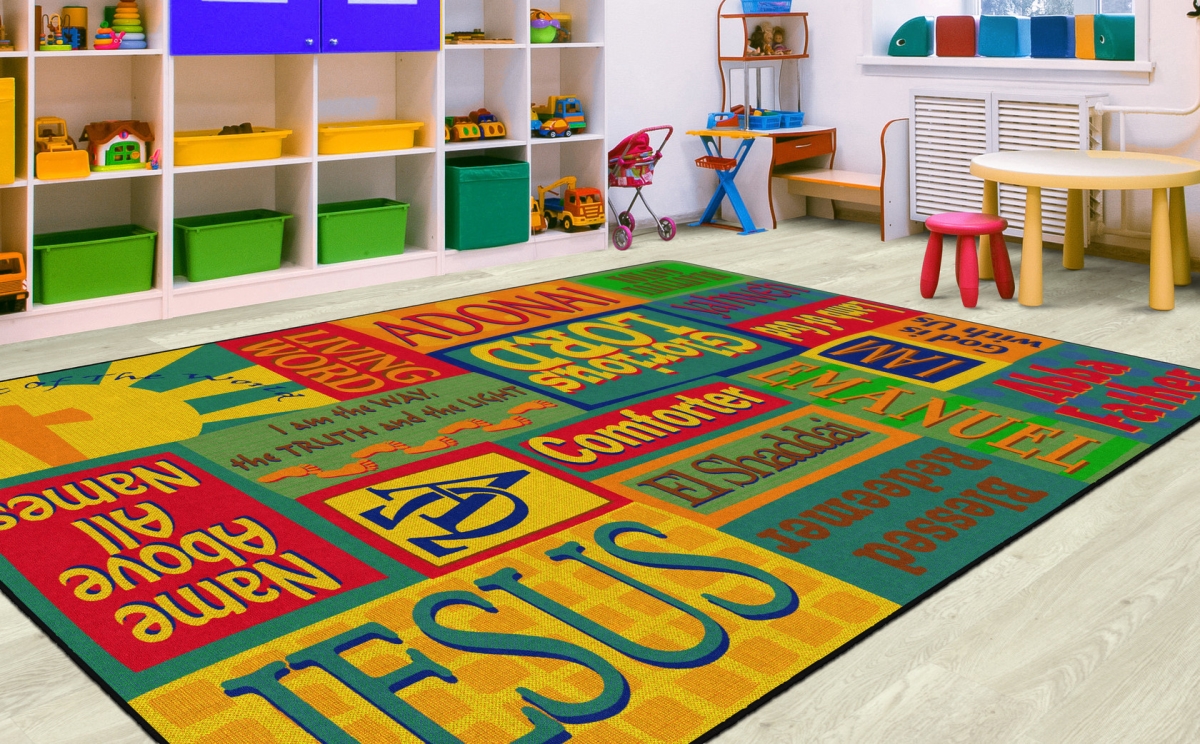 FE300-44A Precious Names of God Rectangle Rug - 7 ft. 6 in. x 12 ft.