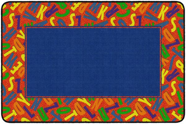 FE301-32A Scattered Alphabet Rectangle Rug - 6 ft. x 8 ft. 4 in.