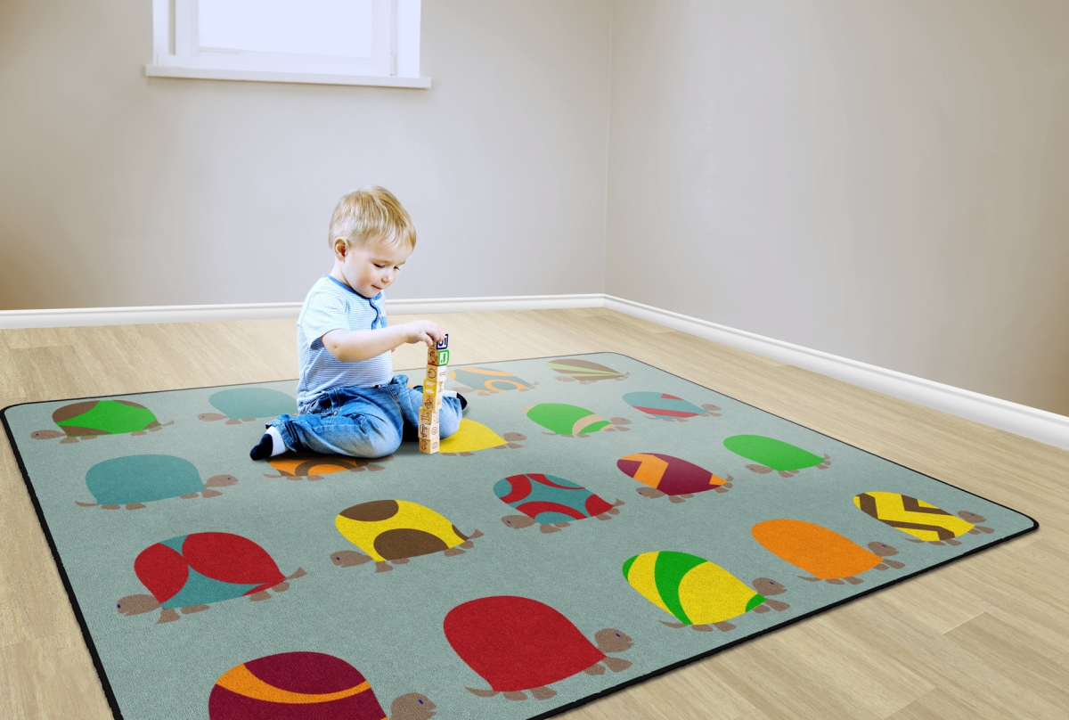 FE313-32A Fancy Prancy Turtles Rectangle Rug - Seats 20 - 6 ft. x 8 ft. 4 in.