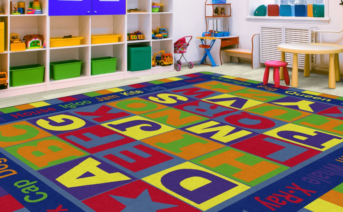 FE107-58A ABC Words Rectangle Rug - 10 ft. 6 in. x 13 ft. 2 in.