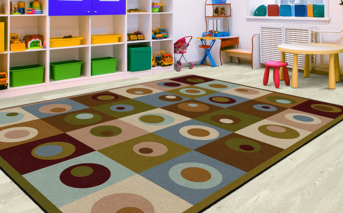 FA1337-44FS Silly Circles Earth Tone Rug - 7 ft. 6 in. x 12 ft.