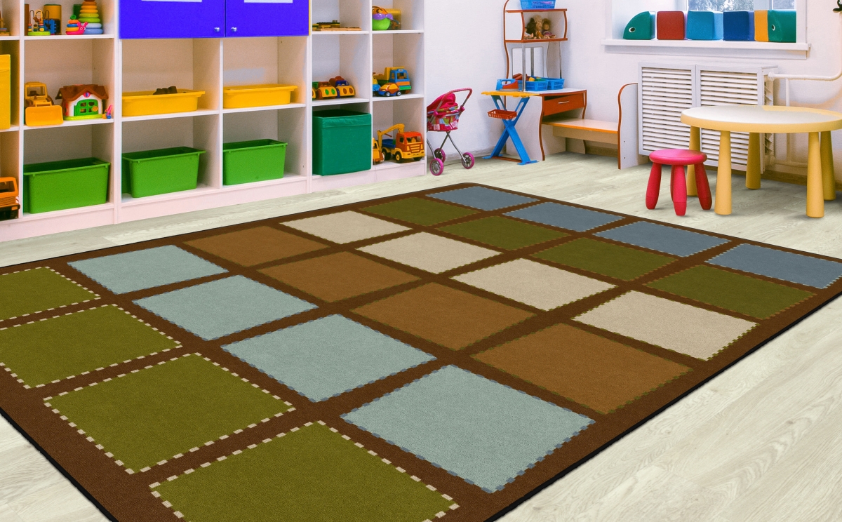FA1334-44FS Quilted Seating Earth Tone Rug - 7 ft. 6 in. x 12 ft.