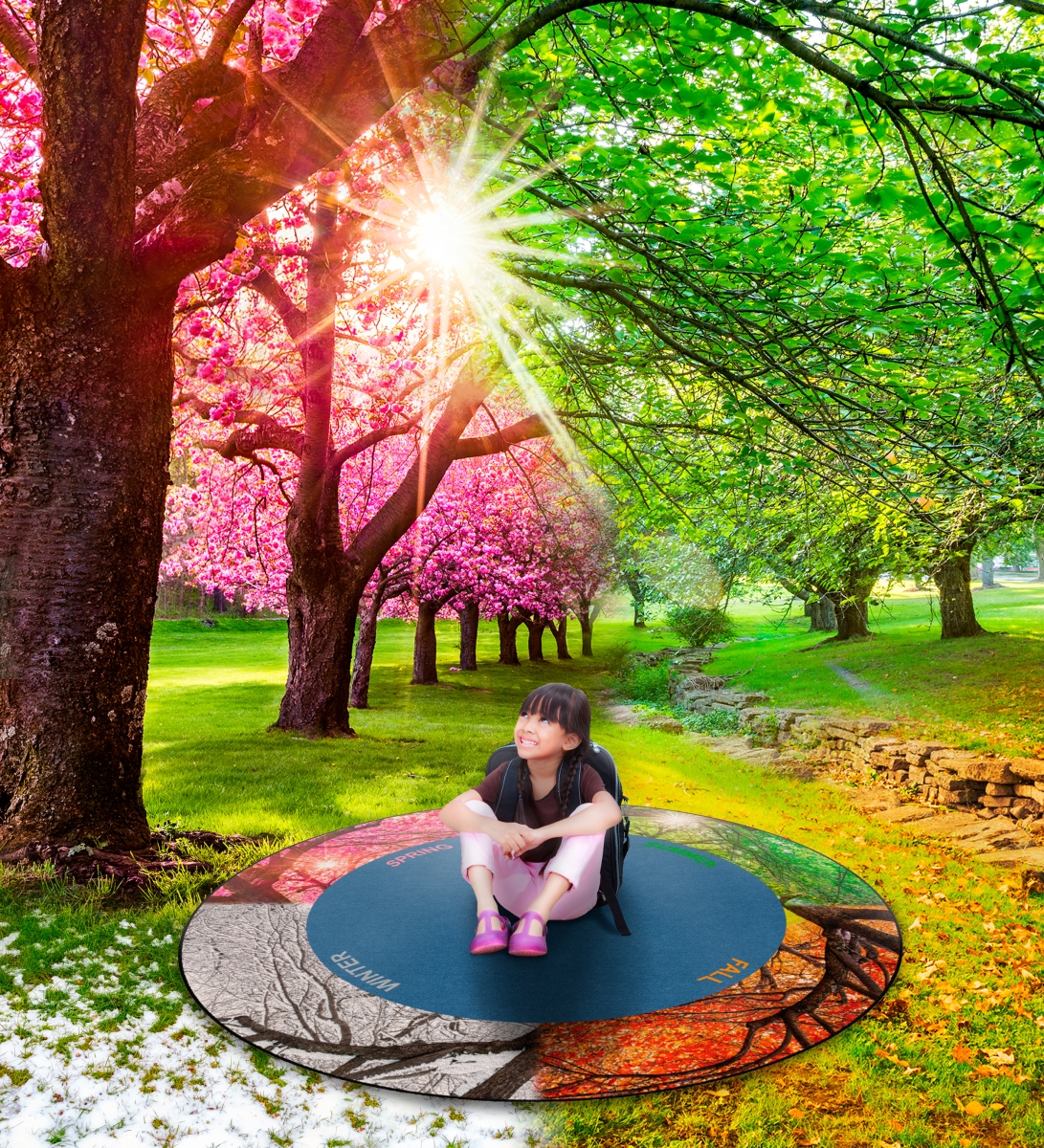 FA1267-27FS Changing of The Seasons Round Rug - 6 ft.