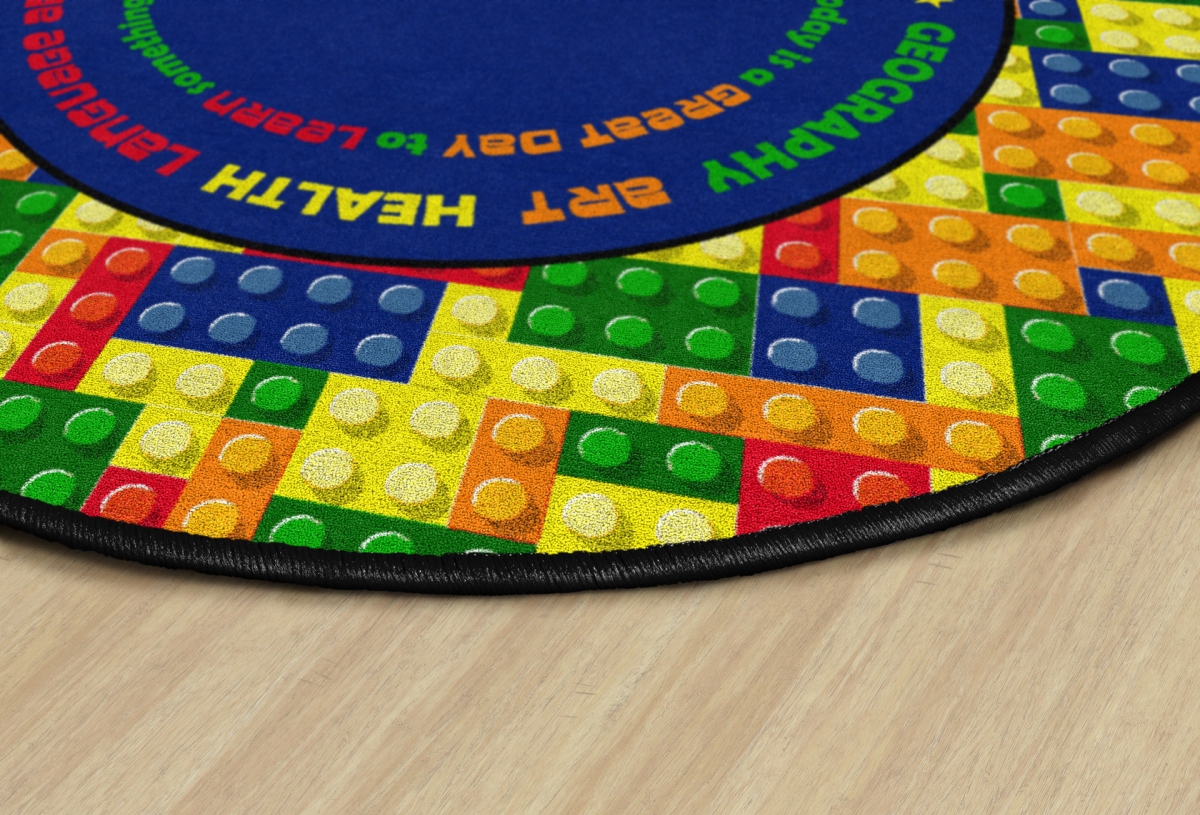 FE128-85A Learning Blocks Round Rug - 6 ft.