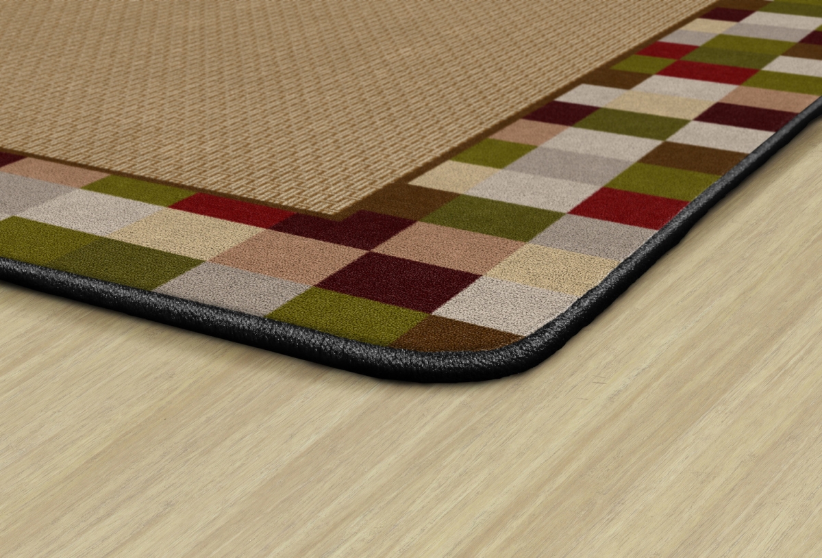 FM179-34A Border Blocks Brick Rectangle Rug - 6 x 9 ft.