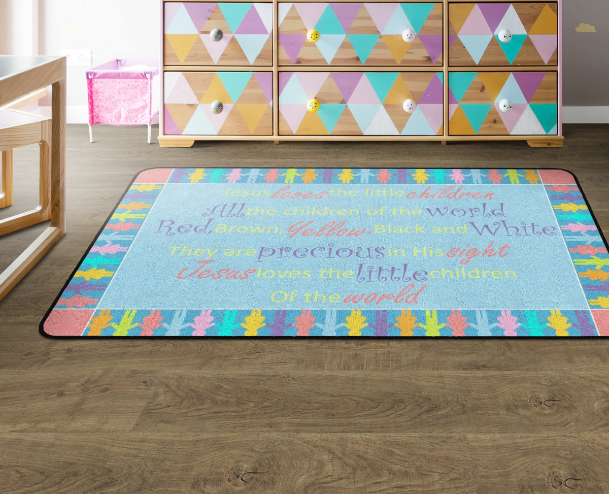 FA1302-22FS All The Children in The World Rectangle Rug - 4 x 6 ft.