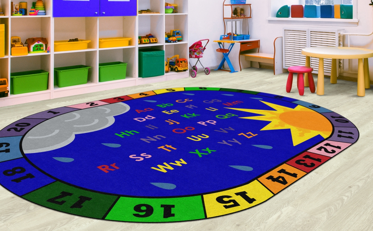 FA1336-45FS Rainy Day ABCS Rug - 7 ft. 6 in. x 12 ft.