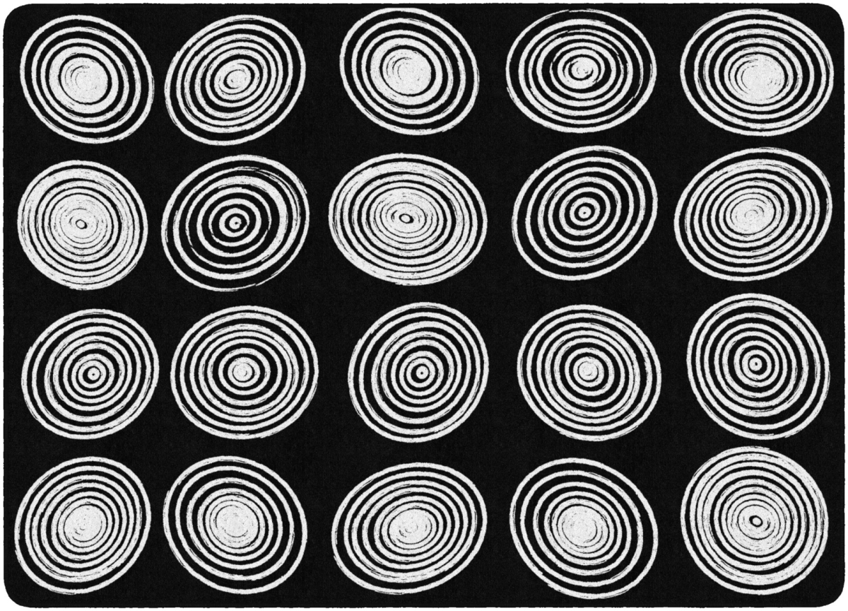 FA1840-32FS Circles Black & White Rug - 6 ft. x 8 ft. 4 in.