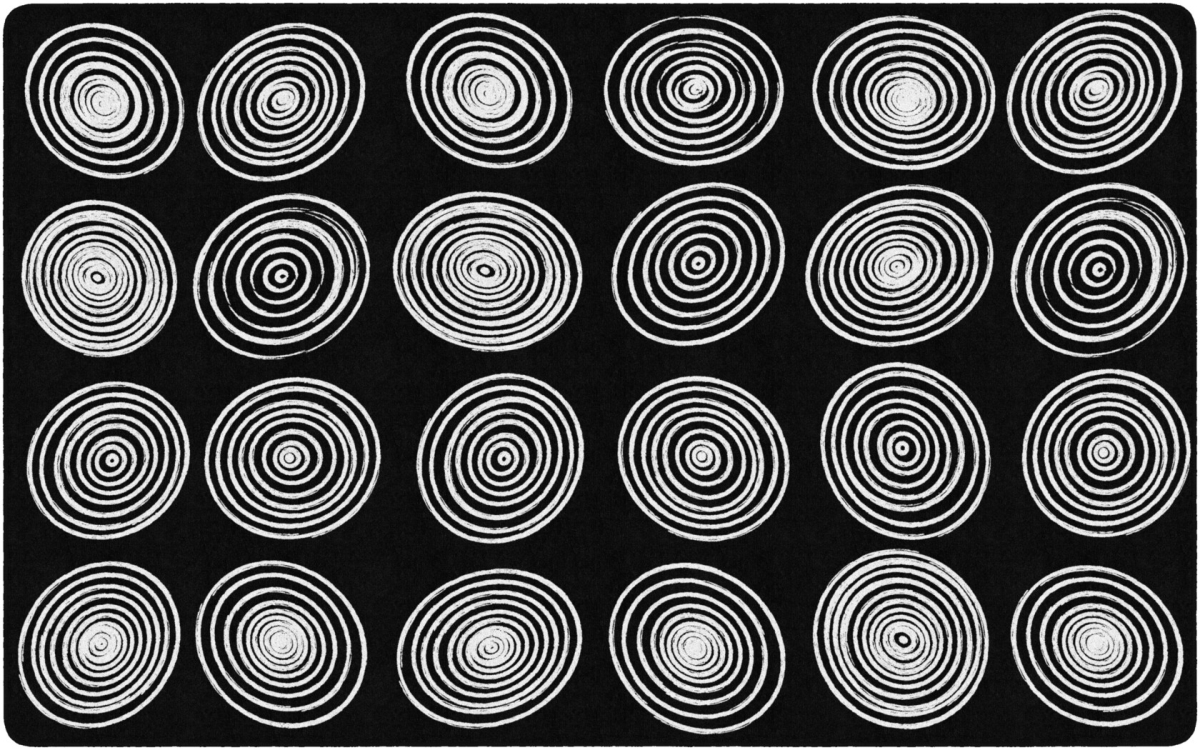 FA1840-44FS Circles Black & White Rug - 7 ft. 6 in. x 12 ft.