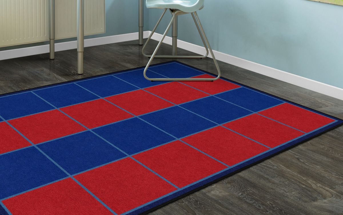 CW1200-22FS My Graphing Sorting Red & Blue Horizontal Rectangle Rug - 4 x 6 ft.