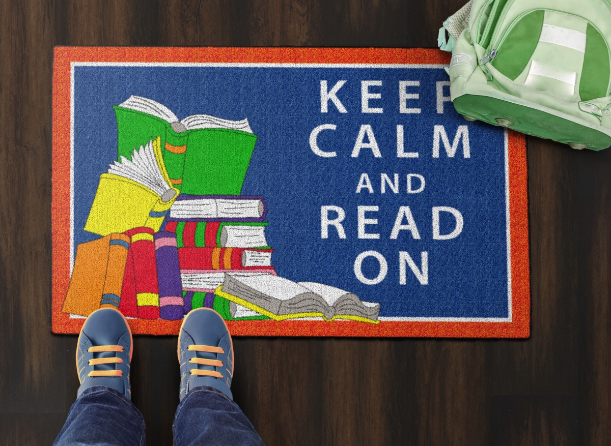 CE349-08W Keep Calm & Read on Rectangle Rug - 2 x 3 ft.