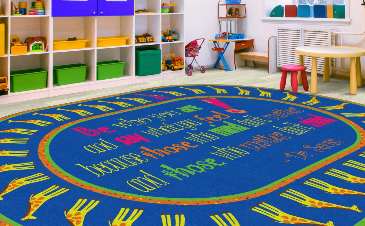 FE270-59A Be Yourself Quotation Oval Rug - 10 ft. 6 in. x 13 ft. 2 in.