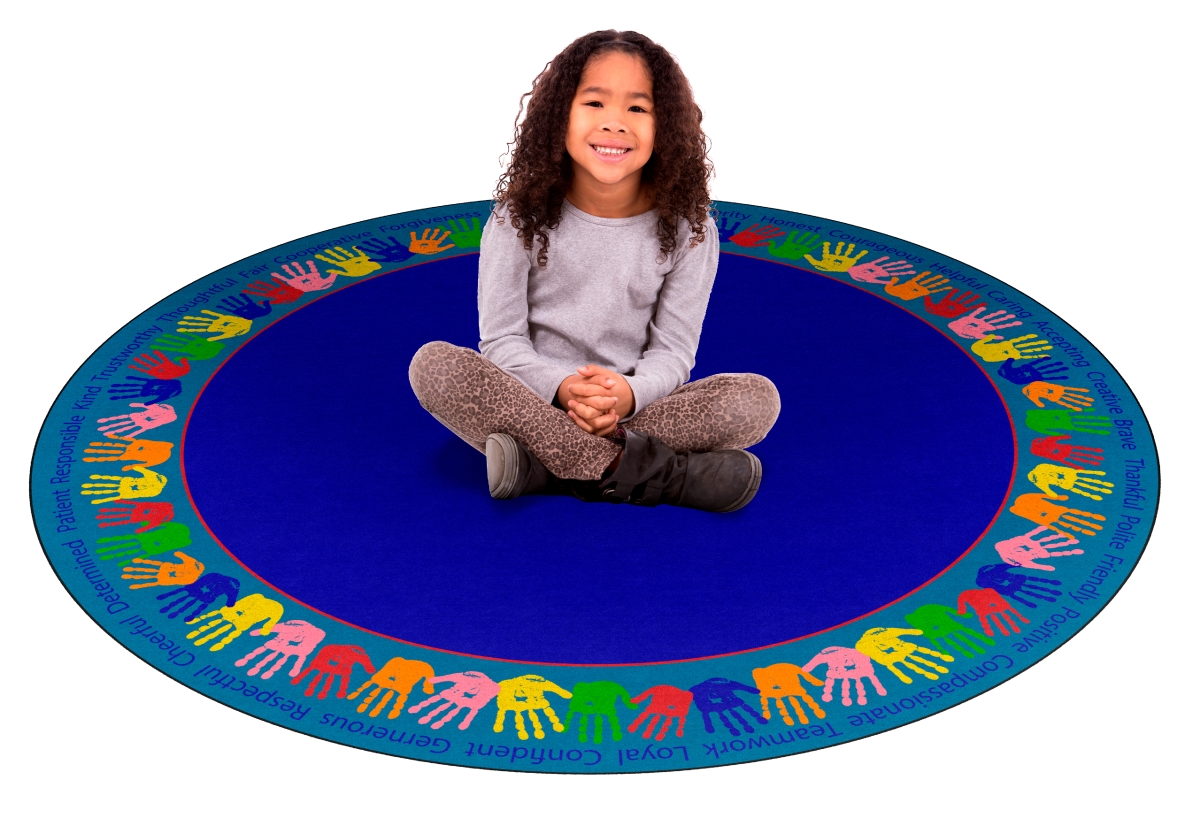 FA1328-27FS Helping Hands Primary Round Rug - 6 ft.