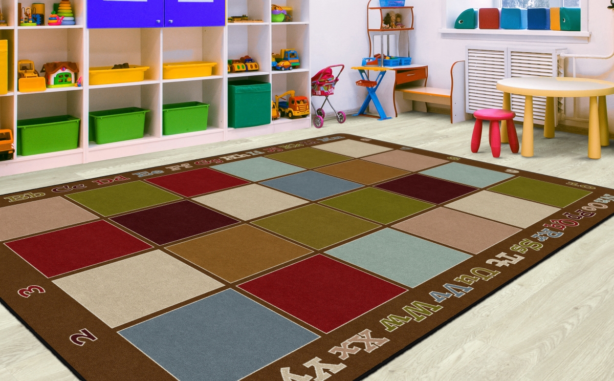 FA1338-44FS Sitting Grid Earth Tone Rug - 7 ft. 6 in. x 12 ft.