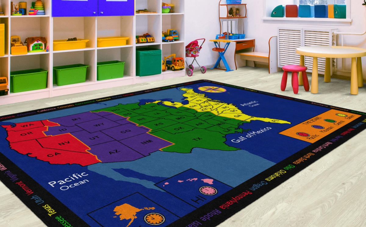 FE135-44A Time Zone Rectangle Rug - 7 ft. 6 in. x 12 ft.