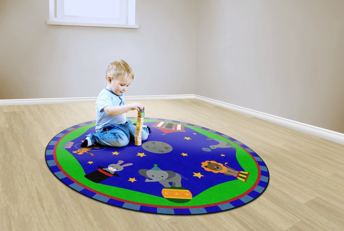 FA1345-27FS Circus Fun Round Rug - 6 ft.