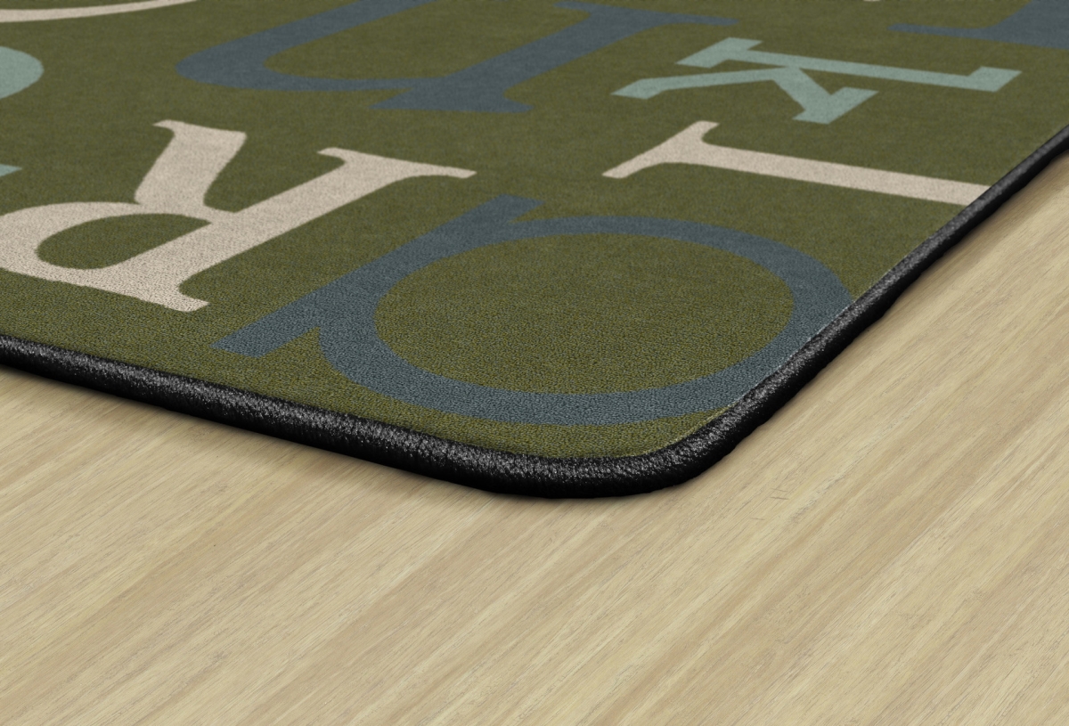 FM217-50A Text Teal Rectangle Rug - 8 ft. 4 in. x 12 ft.