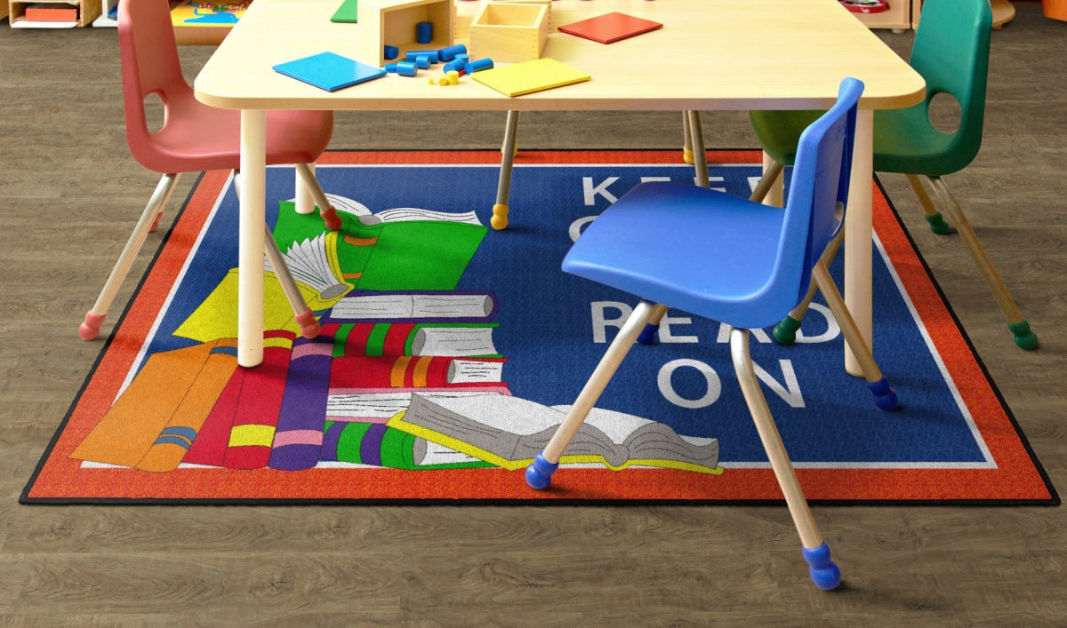 CE349-22W Keep Calm & Read on Rectangle Rug - 4 x 6 ft.