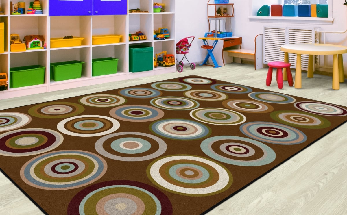 FA1310-44FS Color Rings Earth Tone Rug - 7 ft. 6 in. x 12 ft.