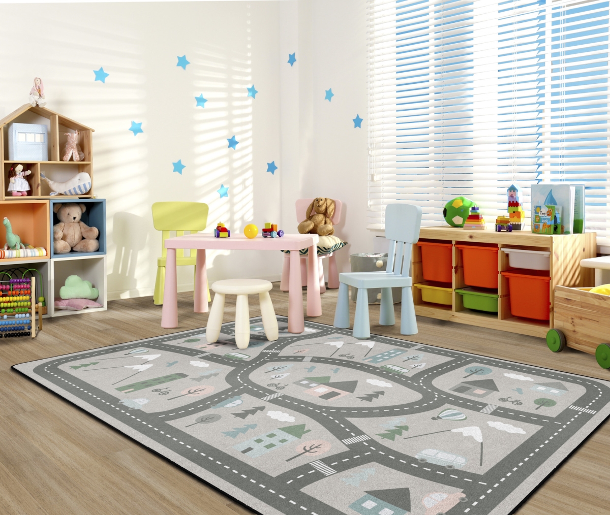 FA1847-44FS Silly Streets Neutral Rug - 7 ft. 6 in. x 12 ft.