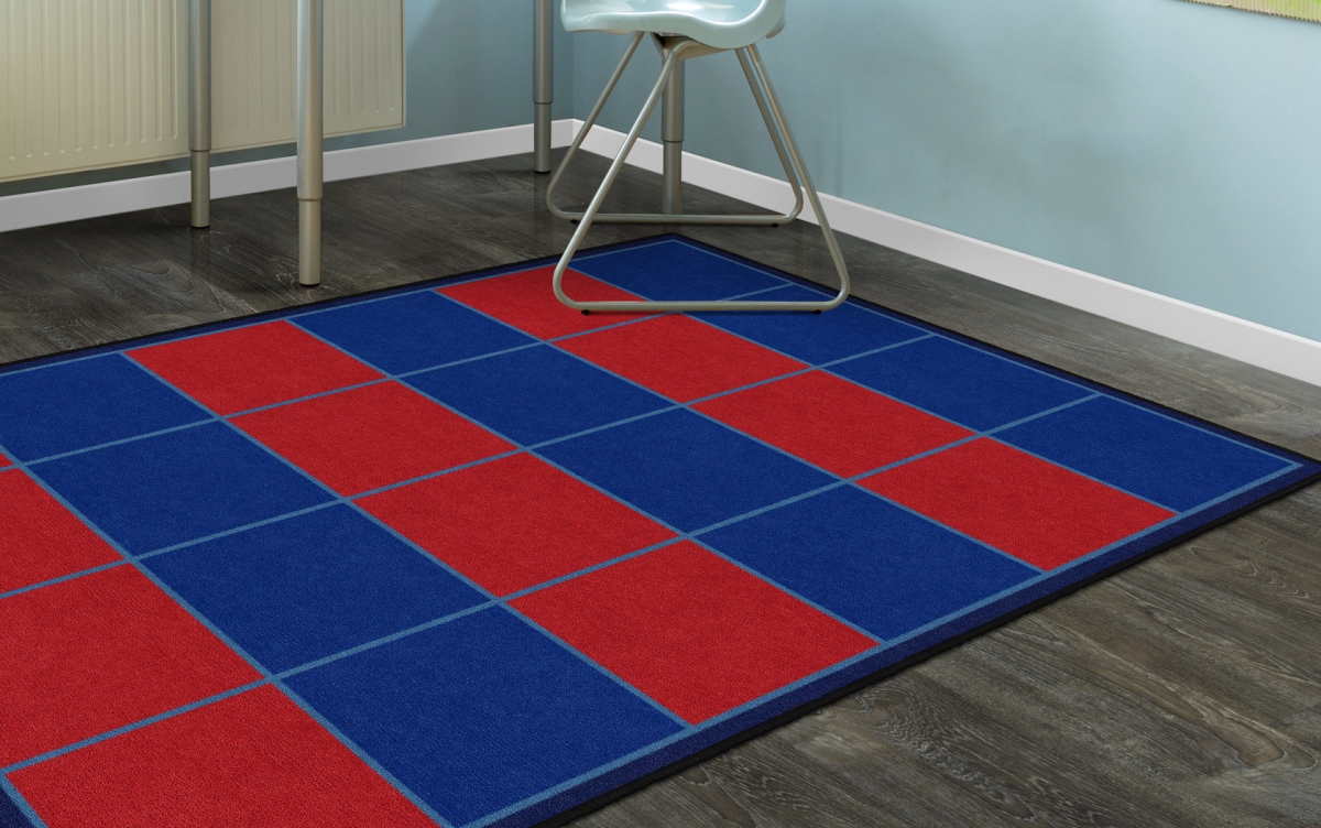 CW1199-22FS My Graphing Sorting Red & Blue Vertical Rectangle Rug - 4 x 6 ft.