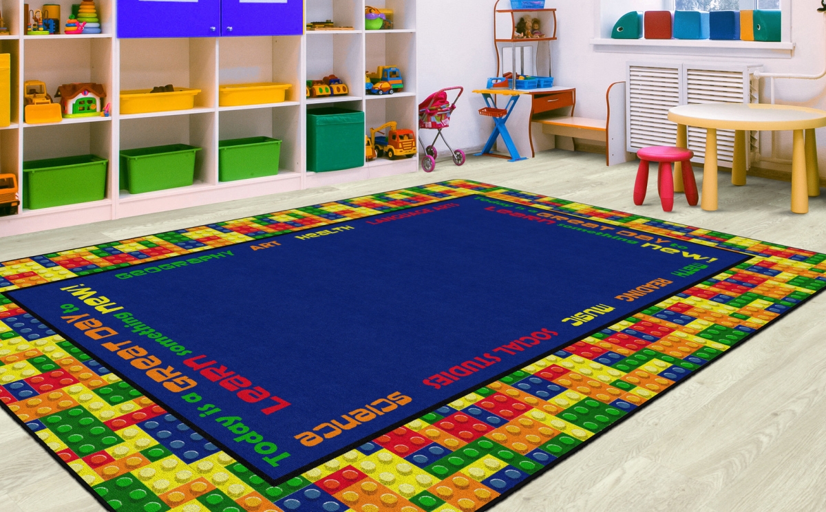 FE128-44A Learning Blocks Rectangle Rug - 7 ft. 6 in. x 12 ft.