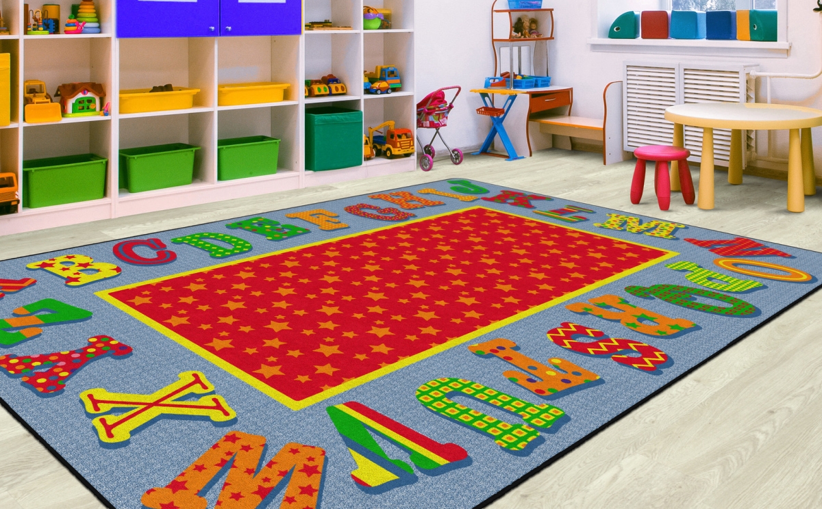 FE280-44A Dancing Alphabet Rectangle Rug - 7 ft. 6 in. x 12 ft.