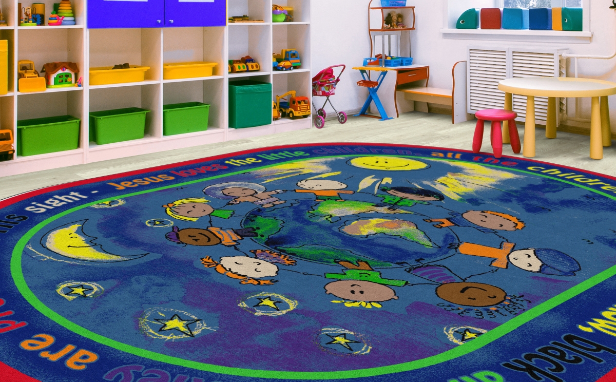 FE163-59A All The Little Children Oval Rug - 10 ft. 6 in. x 13 ft. 2 in.