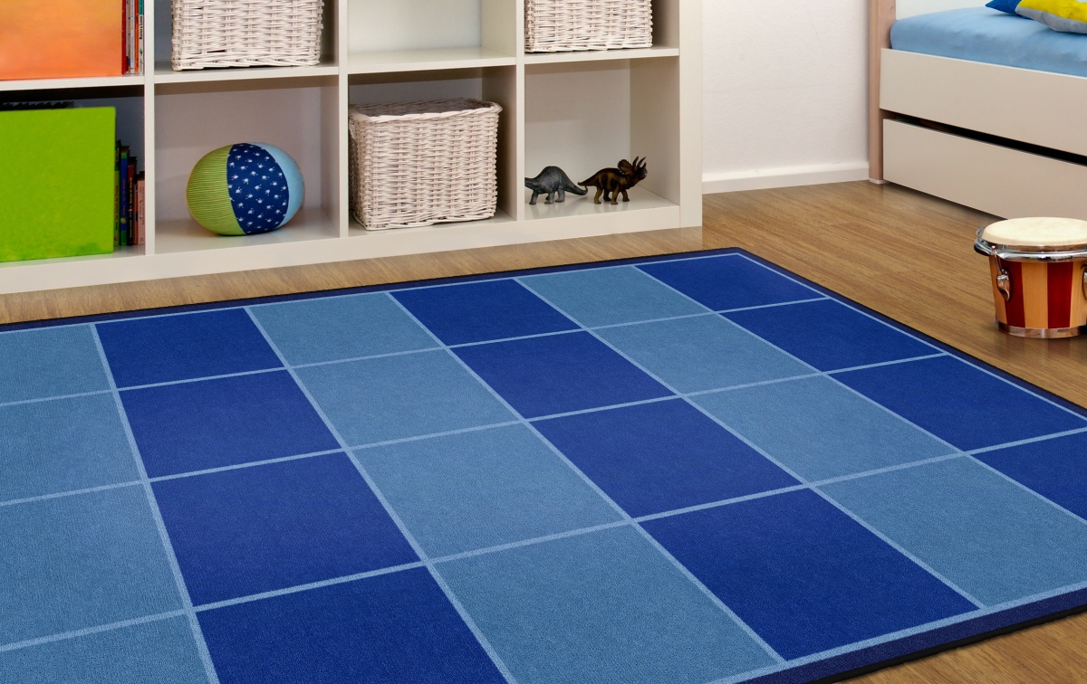 CW1201-28FS My Graphing Sorting Blue & Blue Vertical Rectangle Rug - 5 x 8 ft.