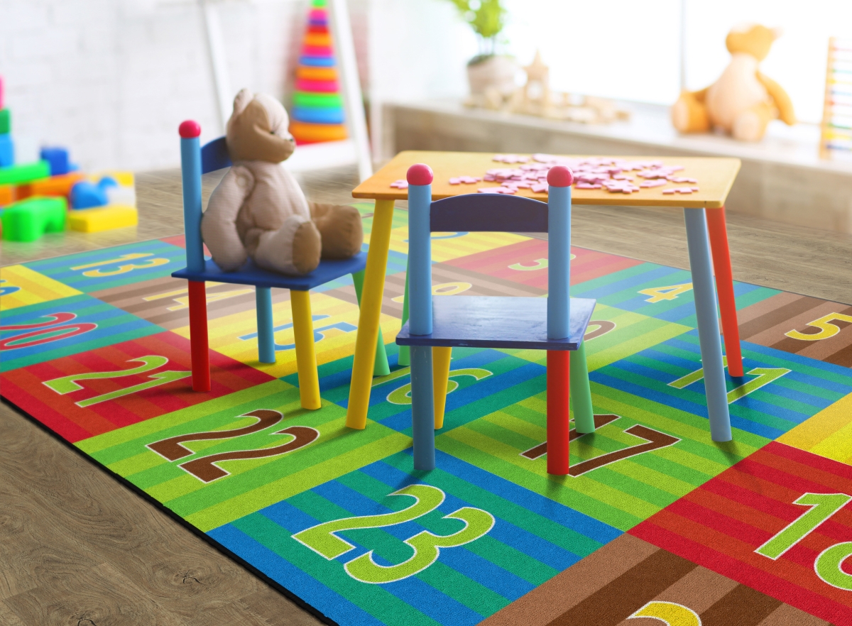 FE335-44A Counting Seating Rectangle Rug - Seats 24 - 7 ft. 6 in. x 12 ft.