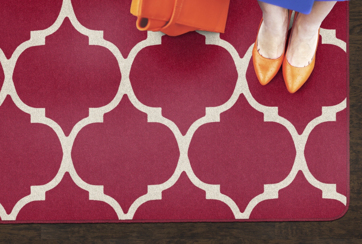 FA1377-22FS Trellis Red Rectangle Rug - 4 x 6 ft.
