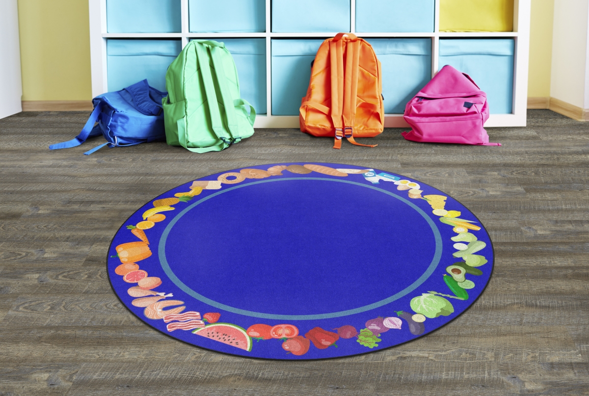 FA1366-27FS Healthy Eating Habits Round Rug - 6 ft.