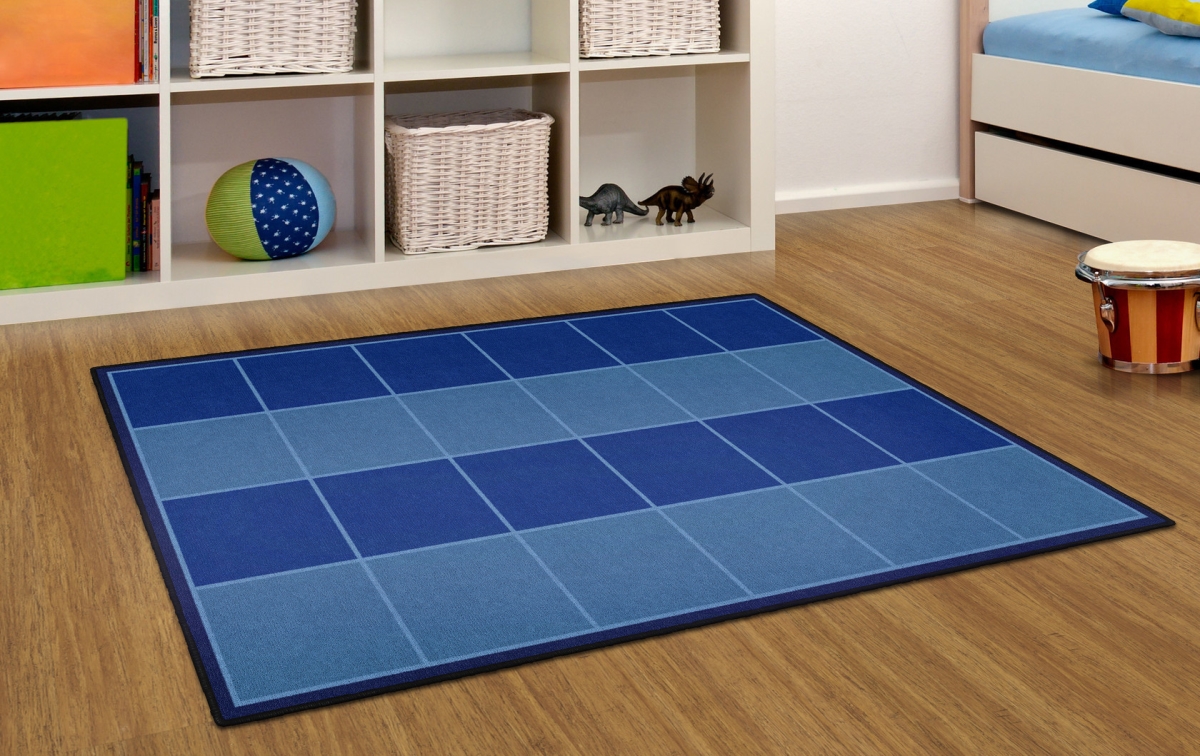 CW1202-22FS My Graphing Sorting Blue & Blue Horizontal Rectangle Rug - 4 x 6 ft.