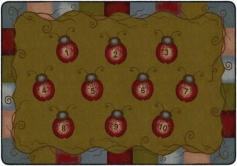FM176-58A Ladybug Numbers Tranquility Rectangle Rug - 10 ft. 6 in. x 13 ft. 2 in.
