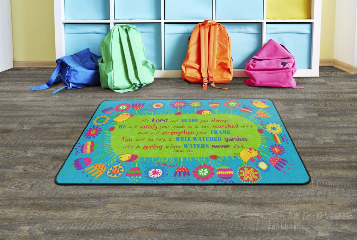 FE284-22A Gods Garden Isaiah 58-11 Rectangle Rug - 4 x 6 ft.