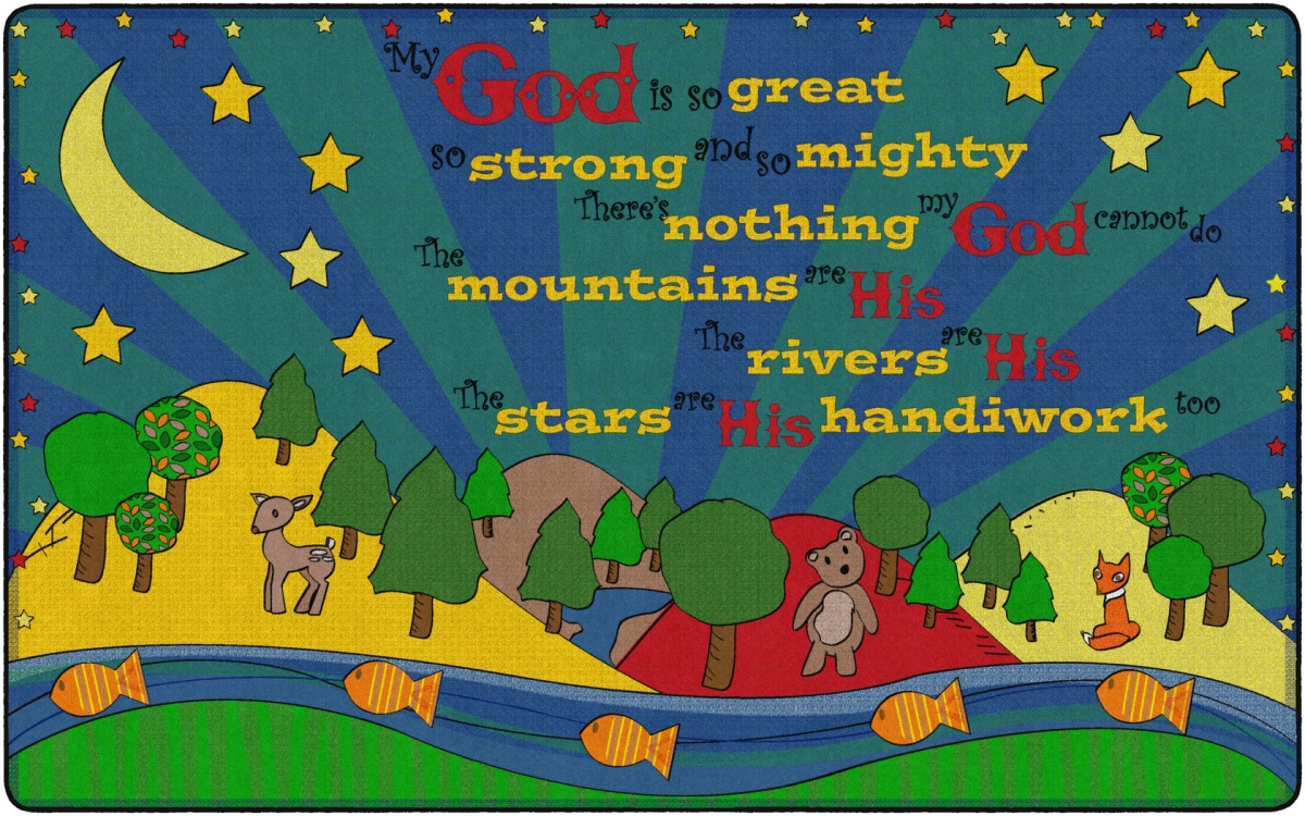 FE291-44A My God is So Great Rectangle Rug - 7 ft. 6 in. x 12 ft.
