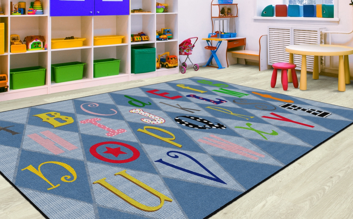 FE299-44A Playful Letters Rectangle Rug - 7 ft. 6 in. x 12 ft.